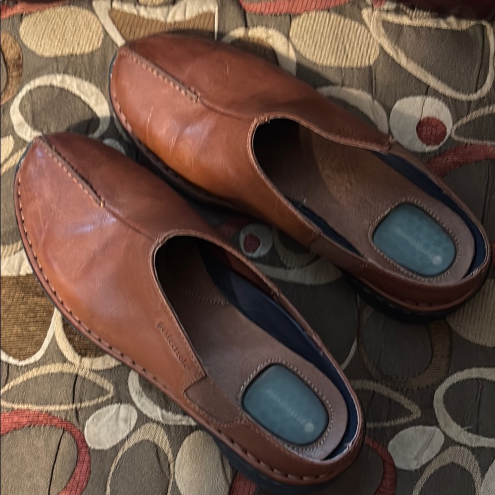 Perfectsole Brown Leather Slip-On Shoes 7.5 COMFY support.
